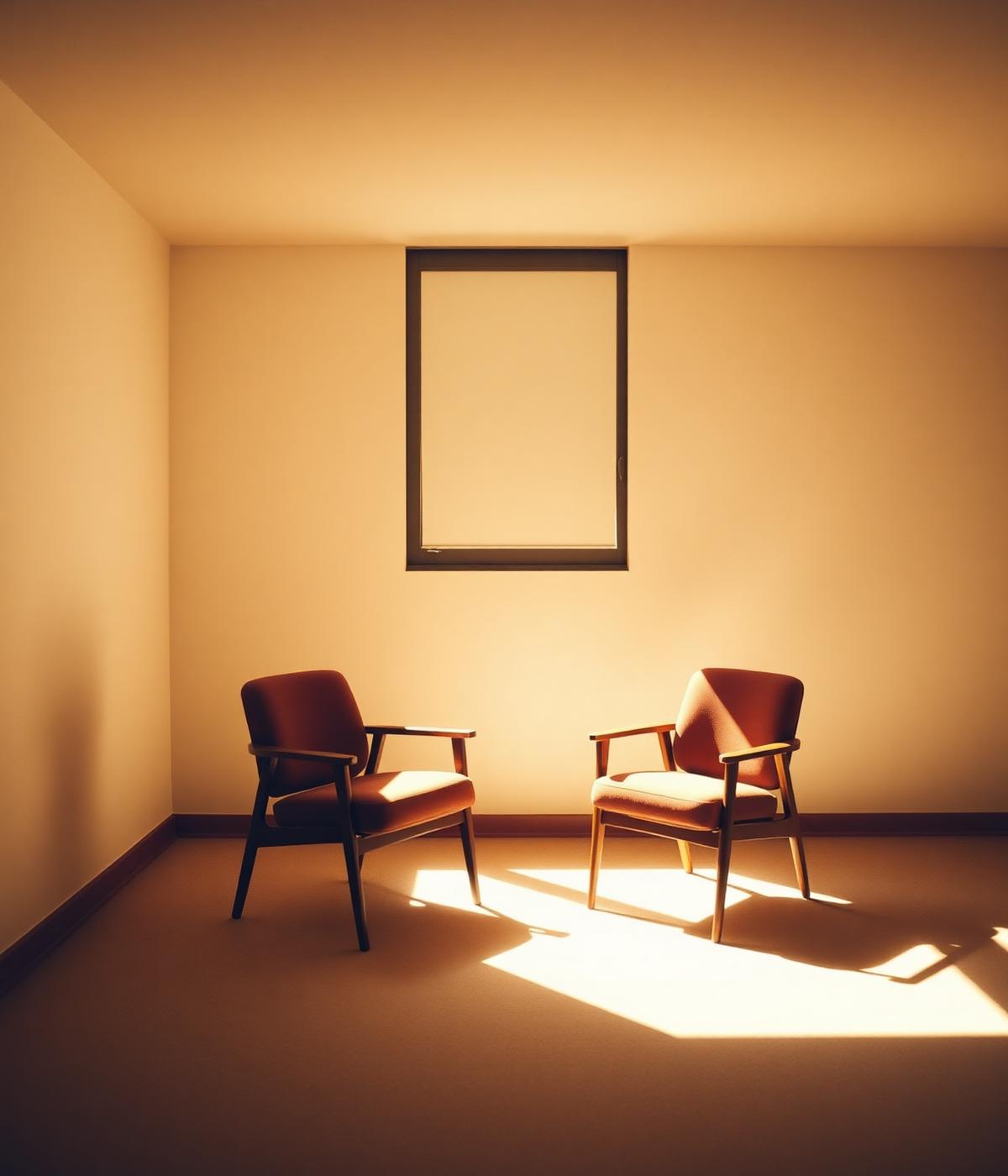Two chairs facing each other in a sunlit room